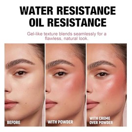Rubor en crema ultrasuave de 3 colores para mejillas, Pincel Incluido                                                                                 