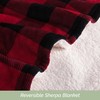 Elegant Comfort Ultra Soft Reversible Buffalo Plaid Flannel Sherpa Blanket