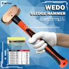 WEDO Copper Sledge Hammer 2lb, Club Hammer with Fiberglass Handle,