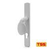 TSS White UPVC Door Handle Pair Set, Lever Moveable Pad