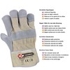 GUARD 5 - Leather Work Gloves 3 Pairs Size 9