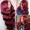Wiggins Burgundy Lace Front Wigs Human Hair 4x4 Closure Wig