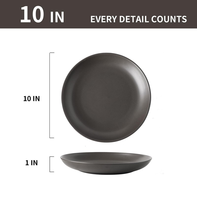 Tikooere Dinner Plates Set of 4, 10 Inch Ceramic Plates