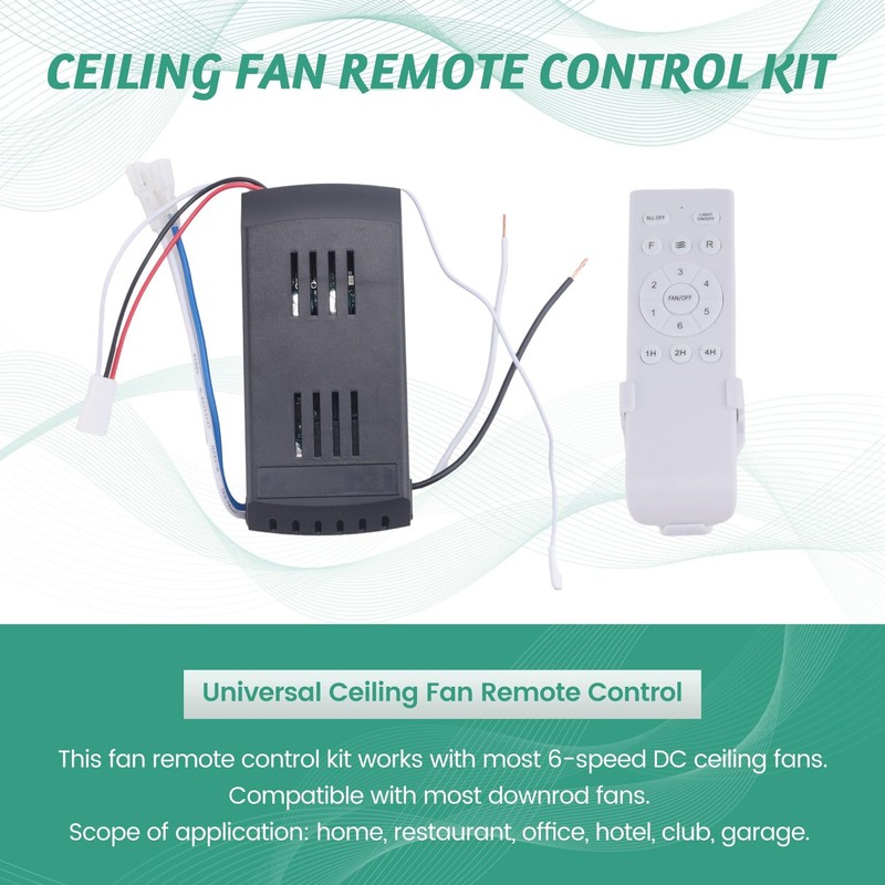 Universal Ceiling Fan Remote Control Kit Replacement, 6-Speed & Timing,