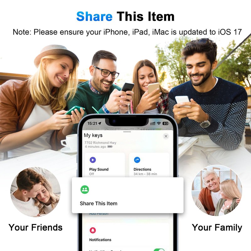 Wepai Smart Tag, Key Finder Suitcase Tracker Compatible with Apple