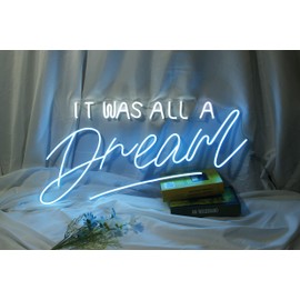 NUOSHANZS It Was All A Dream Neon Sign for Bedroom, LED Handmade Wall Decor Light with Dimmer