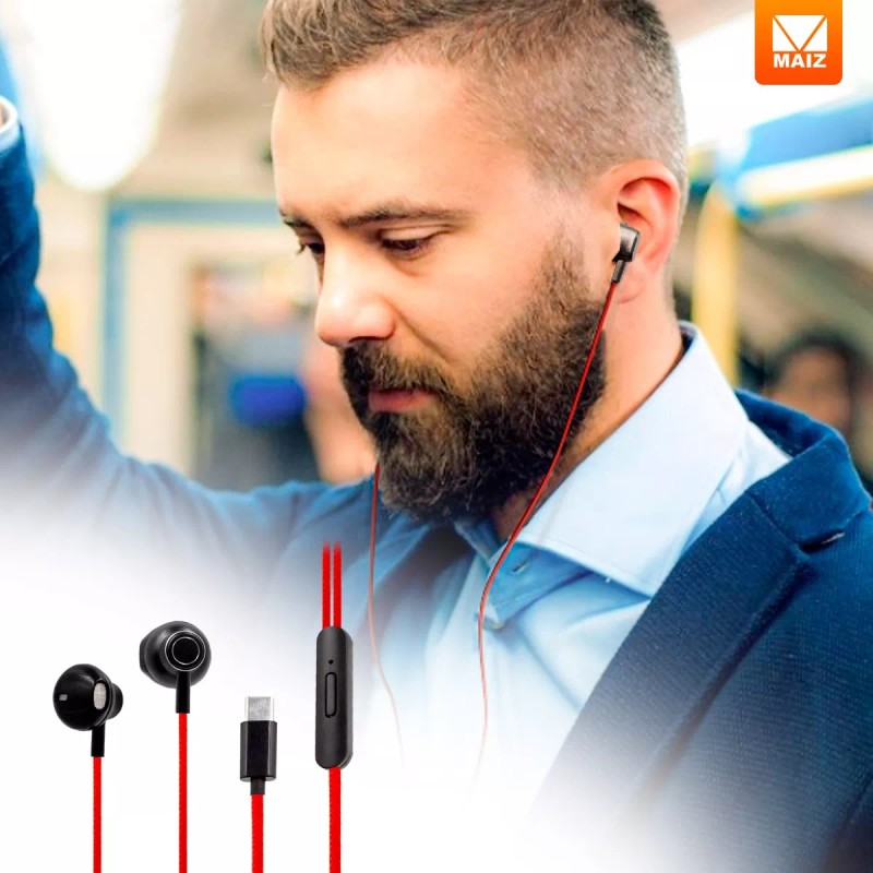Maíz Audifonos In Ear Alambricos Celular Manos Libres Usb Tipo