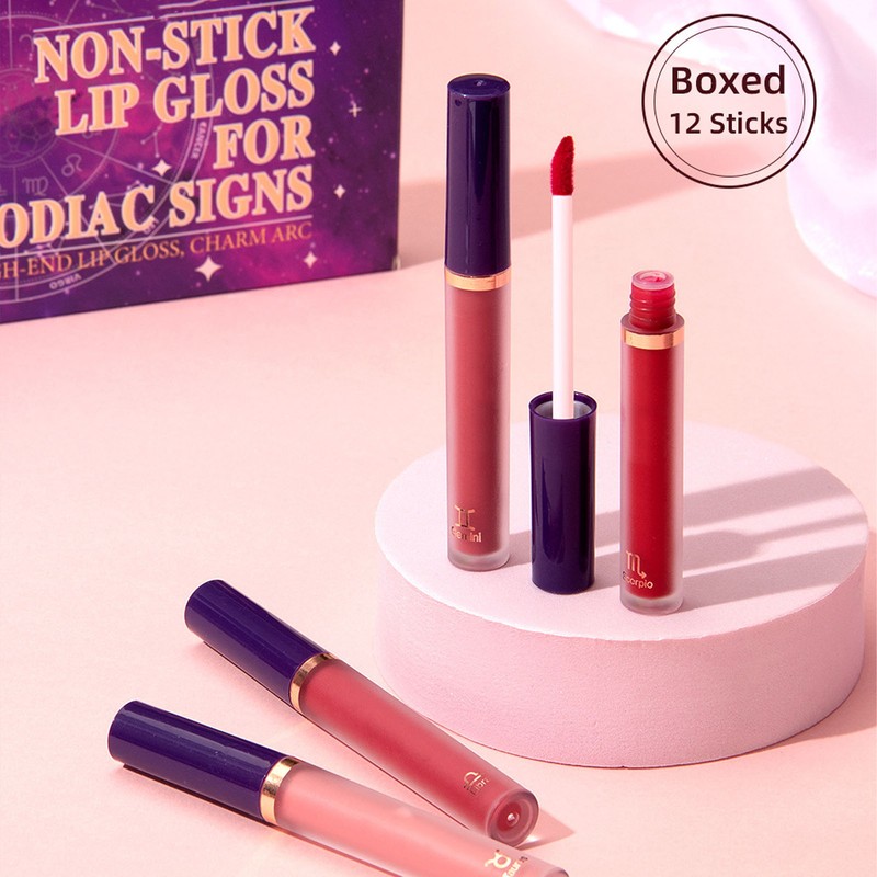 12 Colors Matte Liquid Lipstick Set Long Lasting Waterproof Non