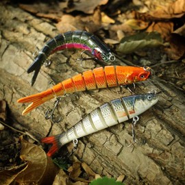 1Pc True to Life Fishing Lures Bass,10cm 11g Multi Jointed Simulation Fishing Baits Hard Lures Tackle Tool Slow Sinking for Fishing Lover Freshwater Angling,Lures, Baits and Attractants Fishing