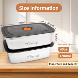 2 PCS Stainless Steel Food Storage Containers(33oz) with Lids Leak Proof & Airtight | Stainless steel freezer Containers,Airtight Bento Lunch Box,For Meal Prep,Fruit,Snack,Freezer