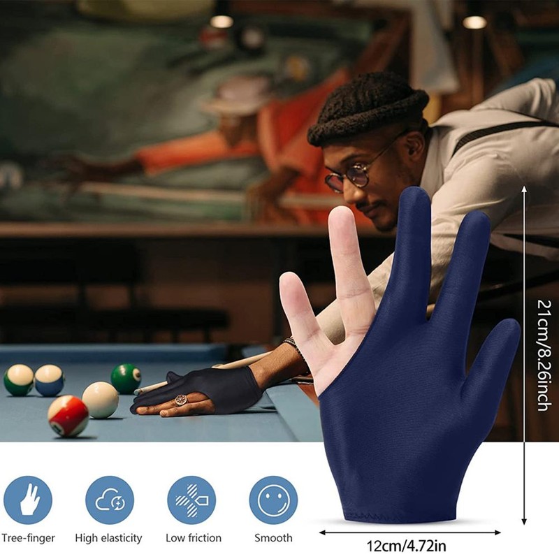 3 Open Fingers Billiard Gloves for Men Women Elastic Non