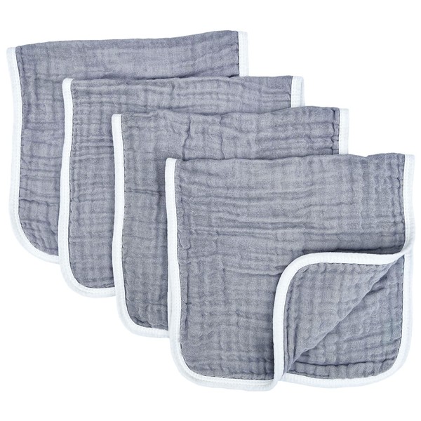 Paños de muselina grandes de 50 x 25 cm, 100% algodón, 6 capas extra absorbentes y suaves (gris)