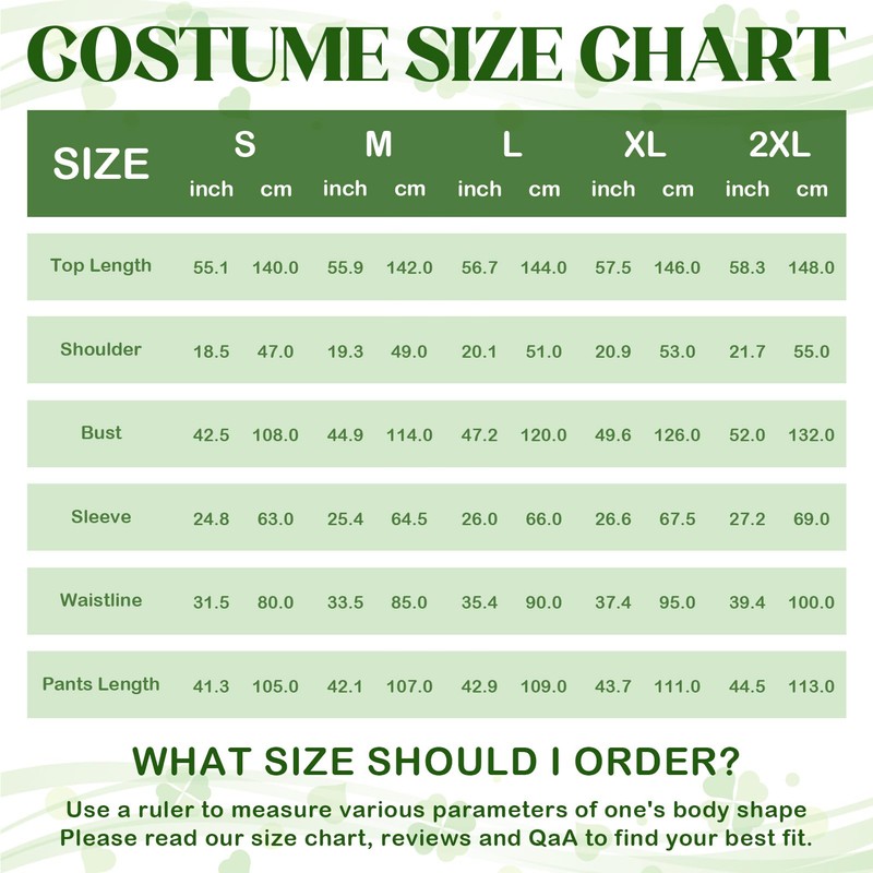 Harsever St Patrick's Day Costume Set Adult Men with St