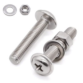 Glvaner M5-0.8 x 30mm Length (30 sets) Pan Washer Head Phillips Drive Machine Screws with M5-0.8 Hex Nuts and Flat Washers Hardware Assortment Stainless Steel 304 (18-8)