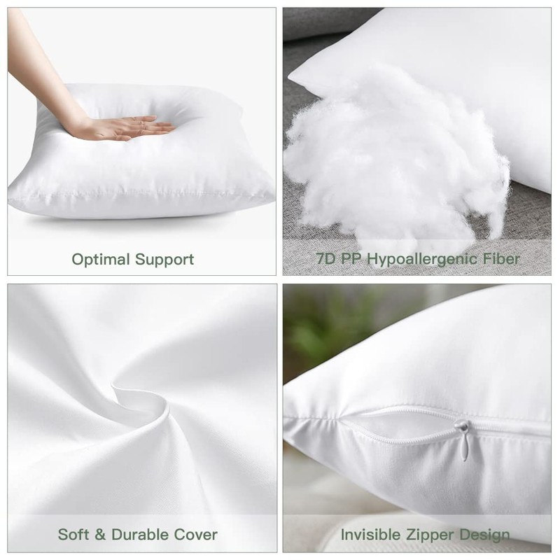 OTOSTAR Throw Pillow Insert, 18 x 18 Square Cushion Inner
