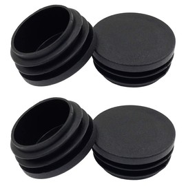 Suiwotin 4PCS 38mm (1 1/2 Inch) Round Plastic Plug, Round Black Plastic End Cap, Pipe Tubing End Cap, Furniture Finishing Plug Fits for 1 1/4" to 1 7/16" OD Tubing