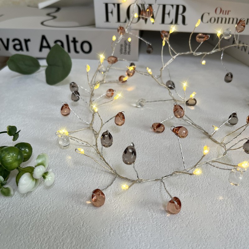 Codear Fairy Lights Firecracker String Lights with Acrylic Jewels,6.6ft 100