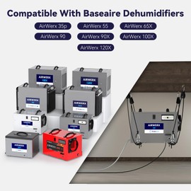 BaseAire Dehumidifier Hanging Kit for Crawl Space & Basement Dehumidifiers Airwerx 35P/55/ 65X/ 90/ 90X/ 100X/ 120X, Easy Way to Raise and Lower Dehumidifier, Helps Reduce Noise and Vibration of the