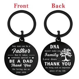Bonus Dad Stepdad Gifts Keychain - Step Dad Gifts Keychain - Step Dad Adoption Day Keychain - DNA DOESN'T MAKE YOU FAMILY, LOVE DOES