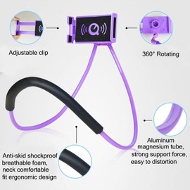 Hosann Century Universal Moblie Phone Stand,Lazy Cell Phone Holder & Neck Cell Tablet Phone Mount Holder Flexible Lazy Bracket (Purple)