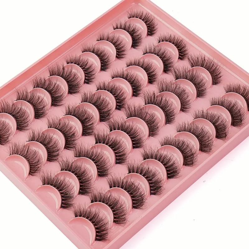 20 Pares De Pestañas Postizas 3d Mixtas Visón Hecho Mano