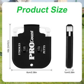 2pcs Golf Stroke Counter, Mini Golf Shot Clicker Shot Counter Portable Score Keeper Swing Counter Bracelet with Dial Reset Tool for Outdoor Sport Scoreboard Games Golf Attachment (Black + White)