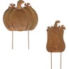 FRANK FLECHTWAREN Autumn stake pumpkin, set of 2, metal, rust