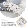 Unsutuo Flower Bride Wedding Hair Comb Silver Pearl Bridal Hair