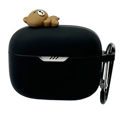 Cartoon Kawaii Case for JBL Tune 130NC TWS Earbuds, Seadream Portable 3D Cute Bear Animal Cartoon Scratch Shock Resistant Protective Cover with Keychain (Bear)