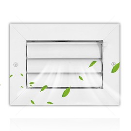 Aluminum 6 x 4 in (Duct Opening) 1-Way Air Duct Register Vent Cover for Ceiling and Wall - Modern HVAC Louver Vent Cover Adjustable – Durable Rustproof Wall Grille – Overall Size 7-5/8 x 5-5/8 Inch