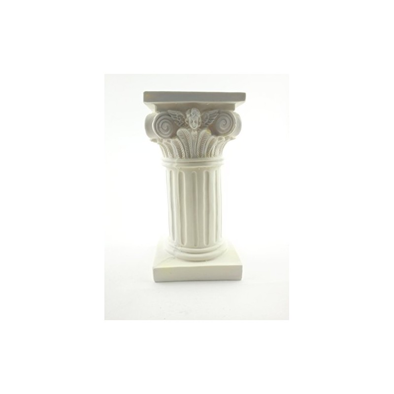 NST 7.25 inches Tall Poly Resin Pillar White Small Pedestal