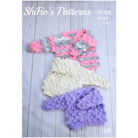 Knitting Pattern for Child’s Cardigan in Sizes 1 to 2 Years, 2 to 3 Years and 3 to 4 Years, Aran Yarn Child Knitting Pattern, Bobble Design Knitting Pattern, KP308