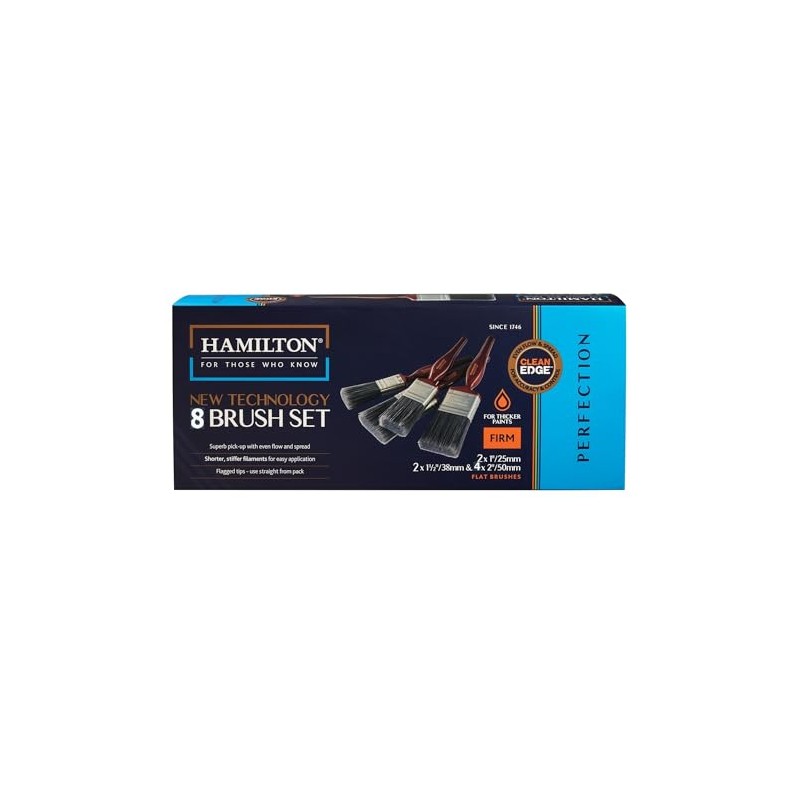 Hamilton Perfection Cleanedge Flat Brushes Twin Set - 8 Brushes