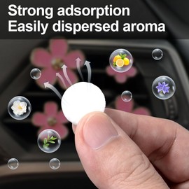 HINZIC 50Pcs Car Air Freshener Refill Felt Pads, 17.5MM/0.7inch Unscented White Air Freshener Replacement Pads Oil Perfumes Refill Tablets for Car Air Freshener Vent Clips Car Diffusers