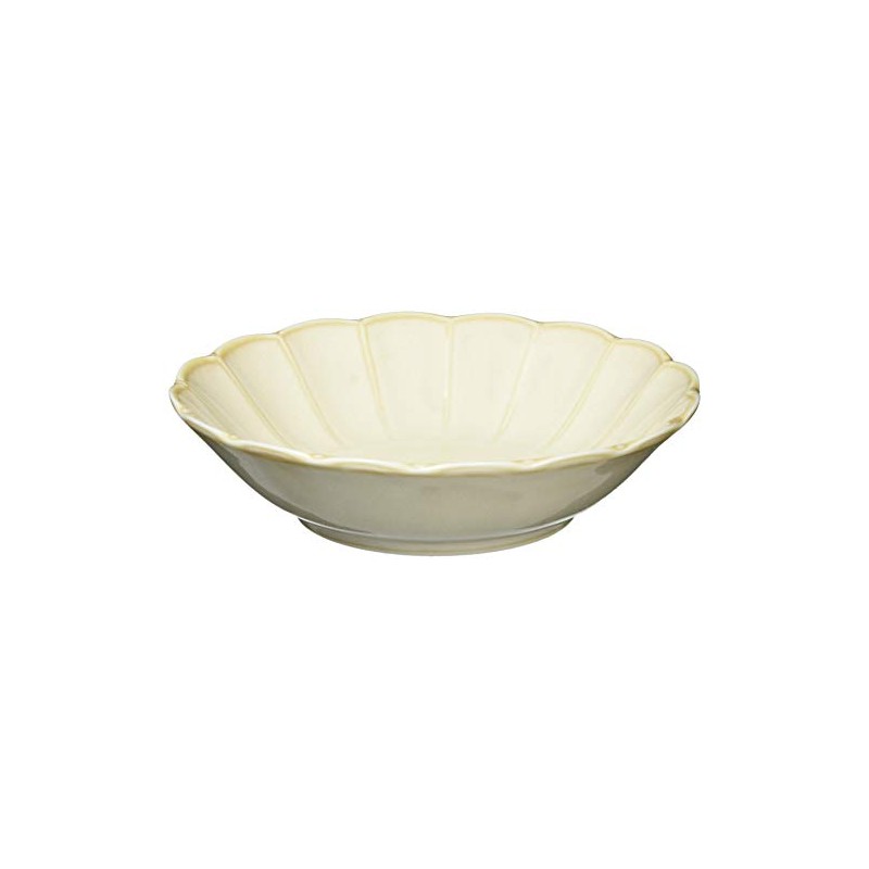 Ichikyu 131-0215 Mino Ware Cream Chrysanthemum Pot
