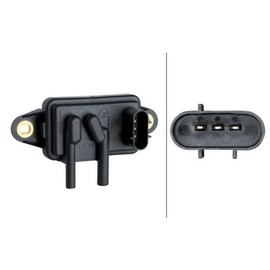 HELLA 6PP 009 409-401 Sensor, Exhaust Pressure - 3-Pin - Screwed