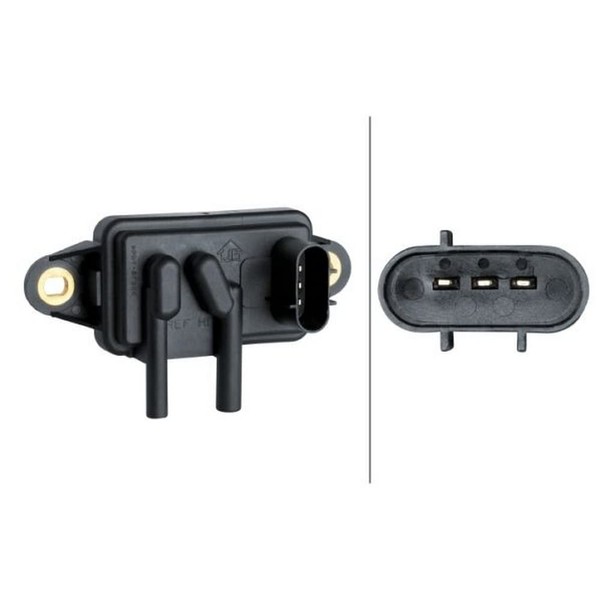 HELLA 6PP 009 409-401 Sensor, Exhaust Pressure - 3-Pin -