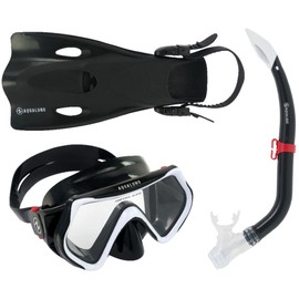 Aqualung Hero Junior Snorkeling Set - White/Blue/Red, Small/Medium