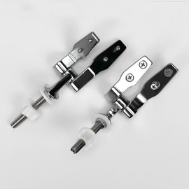 Meaferks Universal Toilet Seat Hinges, Toilet Seats Bolts Screws Nuts, Sturdy Copper Toilet Seat Fittings, Easy Installation, 1 Set, Replacement Parts for Wood Toilet Seats (MFH04)