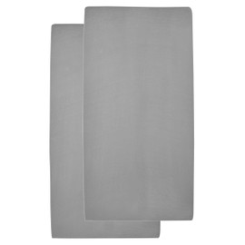 Meyco Baby Plain Fitted Sheets for Cot Bed (Flat Sheet with Soft Jersey Quality, Made from 100% Cotton, Perfect Fit thanks to All-Round Elastic, Dimensions: 70 x 140 cm), Grey