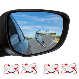 2PCS Heart Shaped Blind Spot Mirrors for Cars – Convex Rearview Mirror for Enhanced Safety – Universal Fit Stick-On Side Mirror with Cute Heart Design – Perfect for Cars, SUVs, Trucks