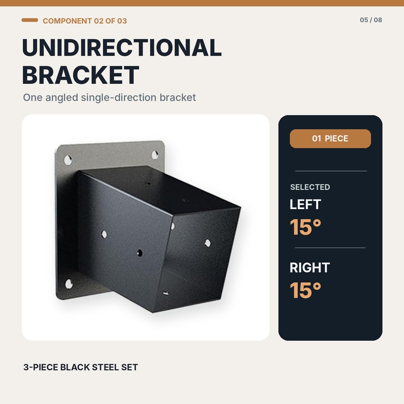 3 Piece Slanted Roof Pergola Bracket Set for 4x4 Posts,