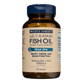 Wiley's Finest Wild Alaskan Fish Oil Peak EPA - Triple Strength Peak EPA and DHA - 1000mg Omega-3s, SQF-Certified - 90 Softgels (90 Servings)