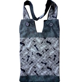 Chess Print. Catheter Night Bag Holder with a Handle.100% Cotton. Patchwork Quality.