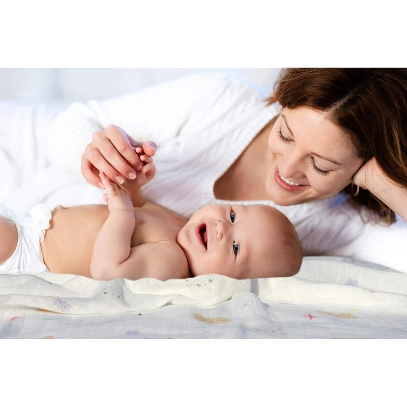 Bellvy Creations Organic Bamboo Muslin Cotton Baby Swaddle Wrap Receiving