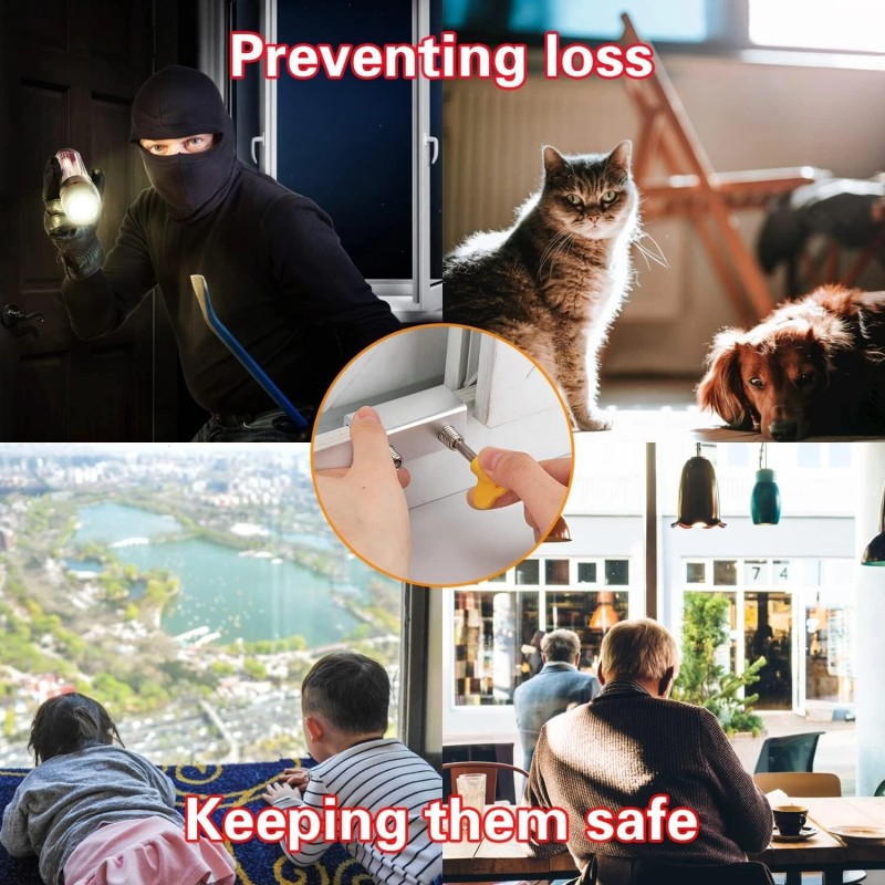 Tahikem Window Safety Locks Adjustable Sliding Door Window Security Locks