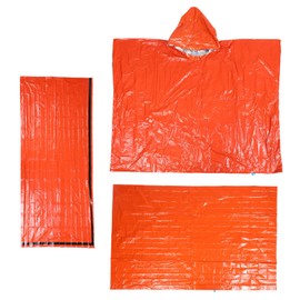 Sosoport Emergency Survival Sleeping Bag Tent Raincoat Set Insulated Thermal Blanket for Outdoor Camping