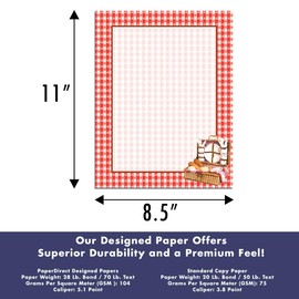 PaperDirect Picnic Bliss Stationery, Letters, Cards, Invites, Border Papers, Letterhead 8.5 x 11, 25 sheets, Elegant Premium Writing Paper, Decorative Printer Paper