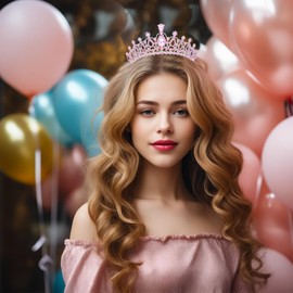 Queenship Birthday Tiara Crown with Sash for Women, Headband Hair Accessories for Birthday Queen Party