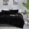 KAREVER Black Velvet Comforter Set - Cal King Flannel Bedding